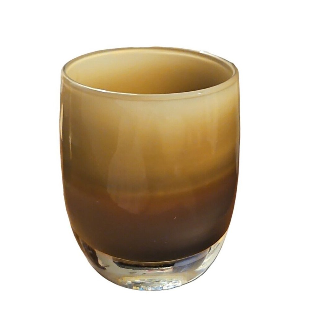 Glassybaby Wet Dog Candle Holder Tealight Glassbaby Brown Ombre Tan